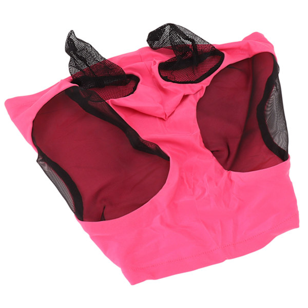 Heste-Net Fluemaske Åndbar Elastisk Hesteansigtsmaske med Ørebeskyttelse Rideudstyr til Ridesport Rose Red