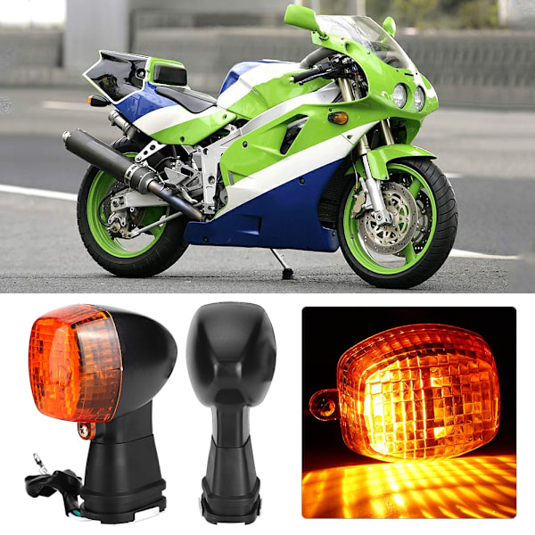 Moottoripyörän LED-vilkkuvalot sopivat KAWASAKI ZXR 250R/400R/750R:lle (Musta+Keltainen)