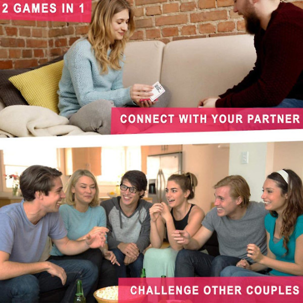Det ultimate spillet for par - gode samtaler og morsomme utfordringer Festkortspill brettspill