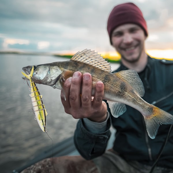 1 st Multi Sections artificiellt fiskedragbete Havsfiskeredskap Sjunkande wobbler med krok3#