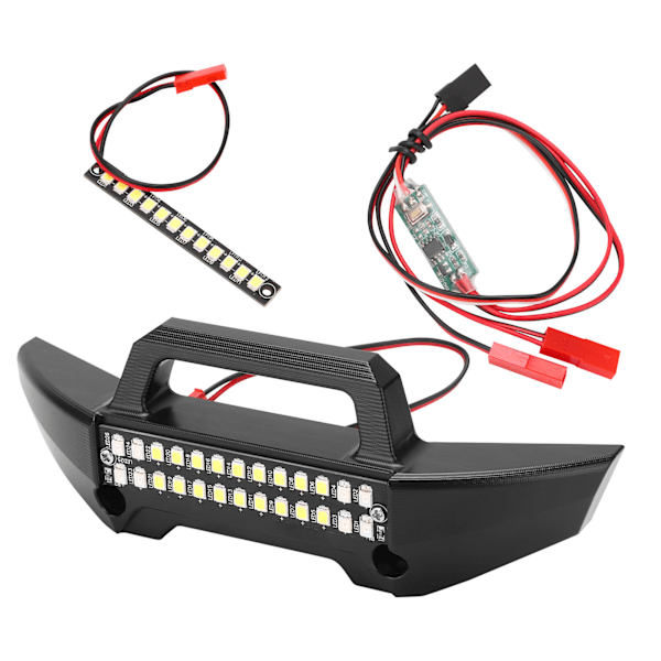 RC aluminiumlegering forreste kofanger med LED-lys til Traxxas MAXX 89076 1/10 RC bil