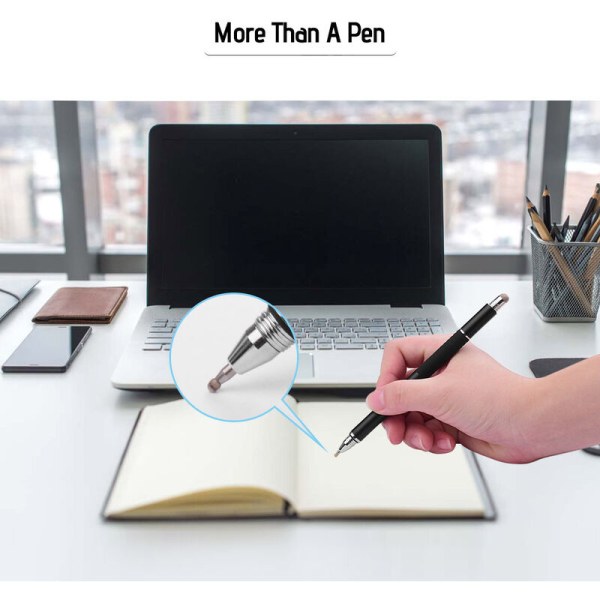 3 in 1 Precision Stylus Penna med påfyllning & skivspets & fiberspets Kapacitiv pekskärm Stylus Pen Set för mobiltelefon Tablet BlackBlack, modell: Svart