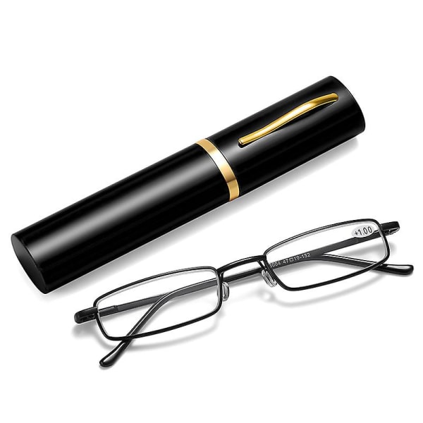 Slim Pen Läsglasögon Tube Läsarglasögon Män Kvinnor Anti Blue Light Small Reader Fjädrande glasögon 1.0X