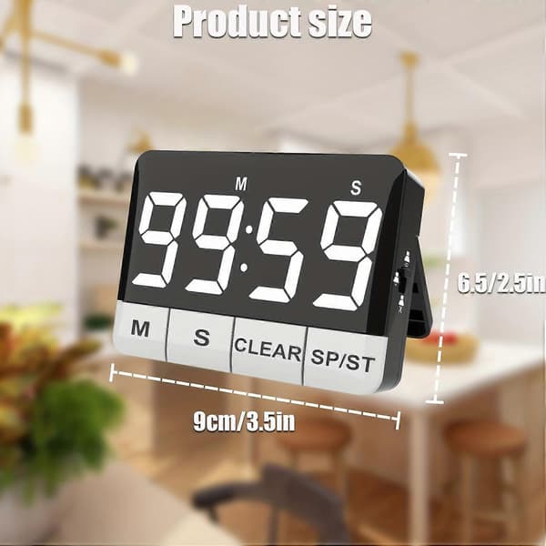 Udendørs timer, der er lige så høj som en alarm, nedtællingstimer til læring, køkkentimer, vækkeur og grilltimer D1