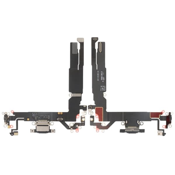 Opladerstik med Flexkabel til Kompatibel med iPhone 17 Sort Svart black