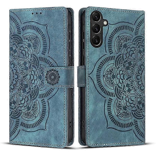 Mandala Präglat Retro Frostat Läderfodral Blått Blue For Samsung Galaxy A05s