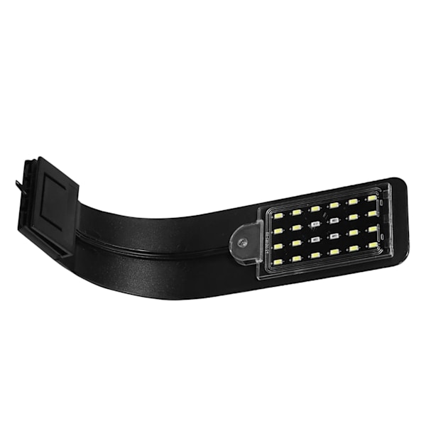 Klemme Akvarielys Høj lysstyrke Justerbar energibesparende akvarium LED-klemme til akvarium X5 sort skal (blåt og hvidt lys rund indsats)