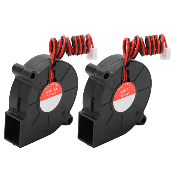 2st 3D-skrivarfläkt Tyst kylfläkt Passar för Ender-3 Ersättningsdel 50x50x15mm DC24V