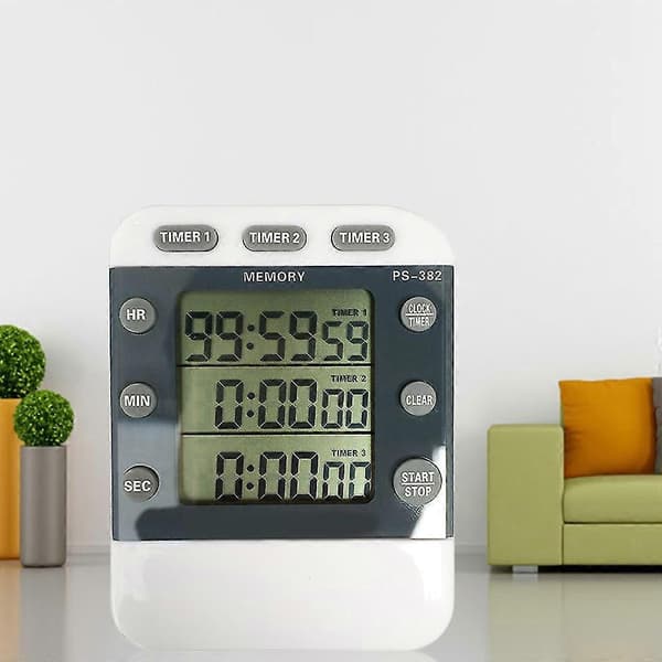 Kök 3-kanals digital timer med magnetisk nedräkningstimer Kompatibel med matlagning