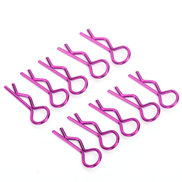10 stk. RC Bil Karosseri Clips R-form metal kropsclips Pins til 1/5 1/6 1/8 1/10 RC Bil (Violet) Violet