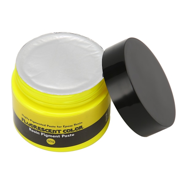 Epoksy Resin Pigment 50g Fluorescerende Farge Høy Metning Enkel Bruk Flytende Resin Fargestoff for Kunsthåndverk DIY Laging Fluorescerende Gul