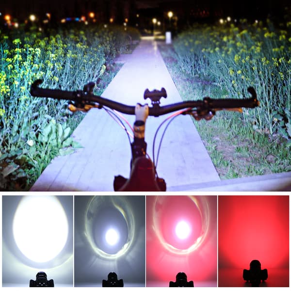 Night Cycling High Brightness Bicycle USB Charging Front Light Lamp Flashlight for Mountain Bicycle Black