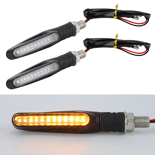 1 par 12LED Universal Motorcykel Flödande Vatten Blinkers Indikator
