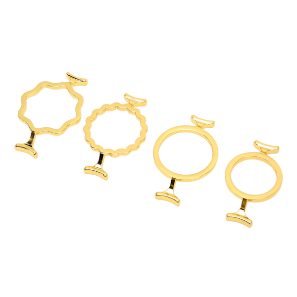 4 stk. Voksseglforme Guldfarvet Zinklegering Assorteret Stil Robust Holdbar Vokssegl Stempelringe til 2,5 cm 3 cm Stempel