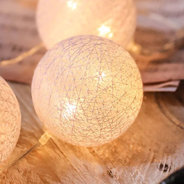 Färgade lampor LED plastboll jul nyår blinkande strängljus för dekoration Pure White 2 Meter 10LED Batterityp
