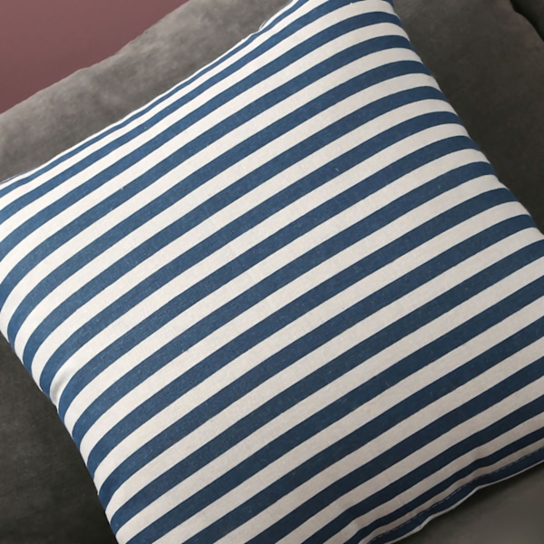 Hjem Pudebetræk Sofa Pude Tilbehør Linned Nordisk Stil Daglig Brug Hjemtekstiler Blå Striber 45x45