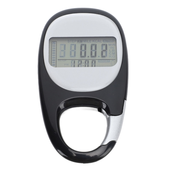 Walking Stegrækker Multifunktionel Memory Clip On Trin Tæller til Rejser Bjergbestigning Sport Sort