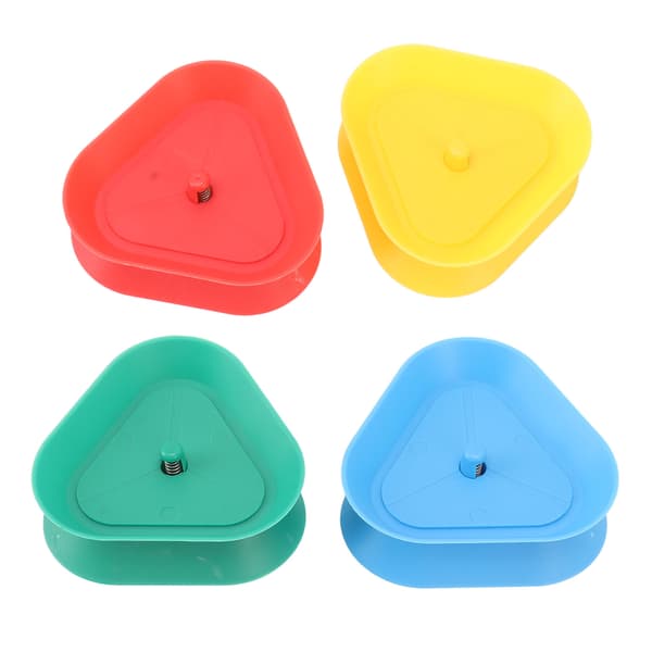 4pcs Playing Card Holder Plastic Triangle Shaped Spring Design Hands-Free Poker Card Holder