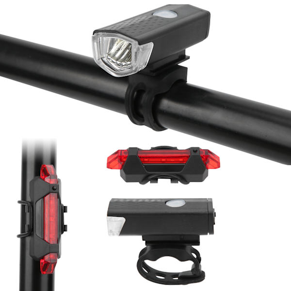 Cykellampor Fram & Bak USB Laddning Varnings Intelligent Sensor Ljus Cykling