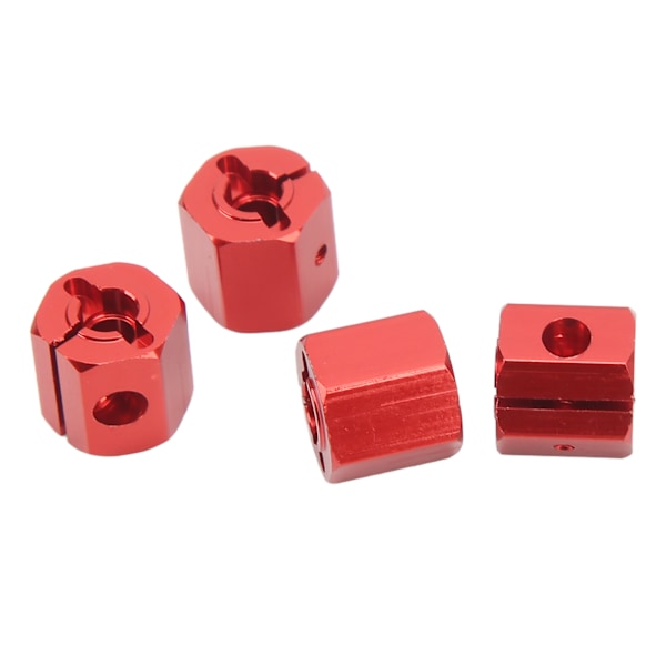 4st 12 mm hexadaptrar Aluminiumlegering 12 mm hjulsexnavsdrivadapter för Axial SCX10 90046 för D90 1/10 RC Bil Röd
