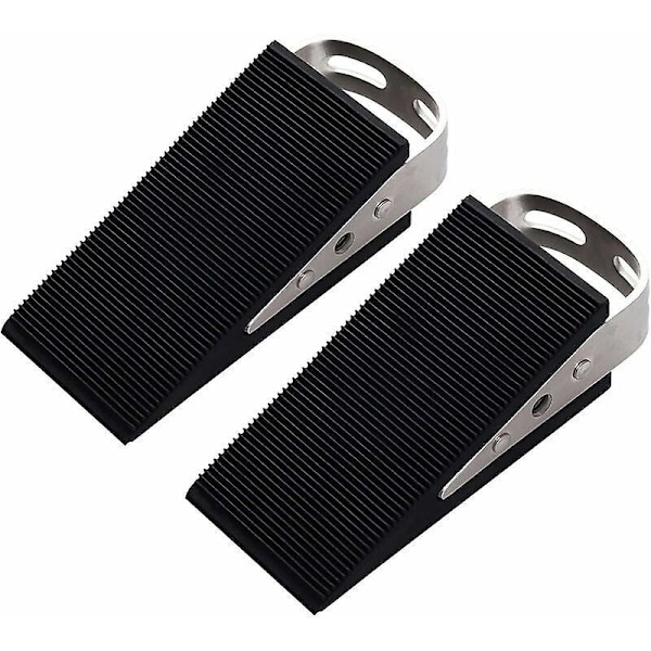 Premium Heavy Duty Kumitiivinen Ovikiila Ovenpysäyttäjä - 2 Pakkausta, Musta 10*4.5cm