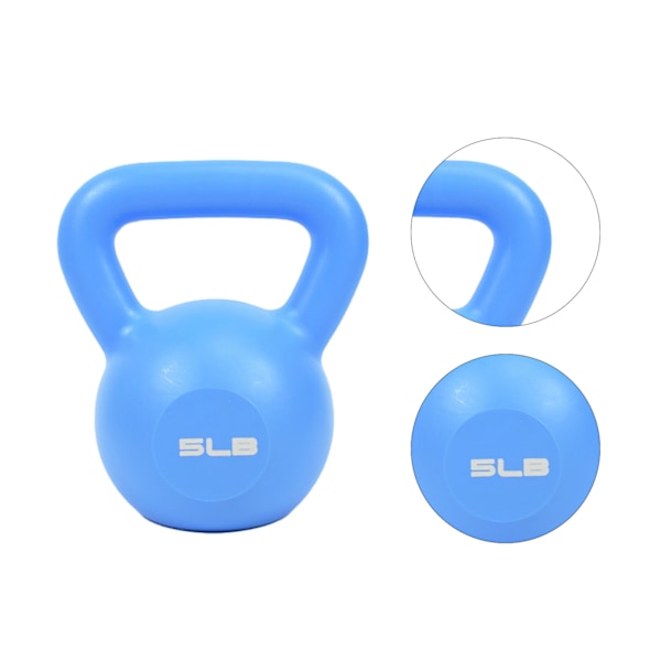 PE Kettlebell vikt för män kvinnor för träning Styrketräning Funktionell kondition Plyometrics Blue 5LB