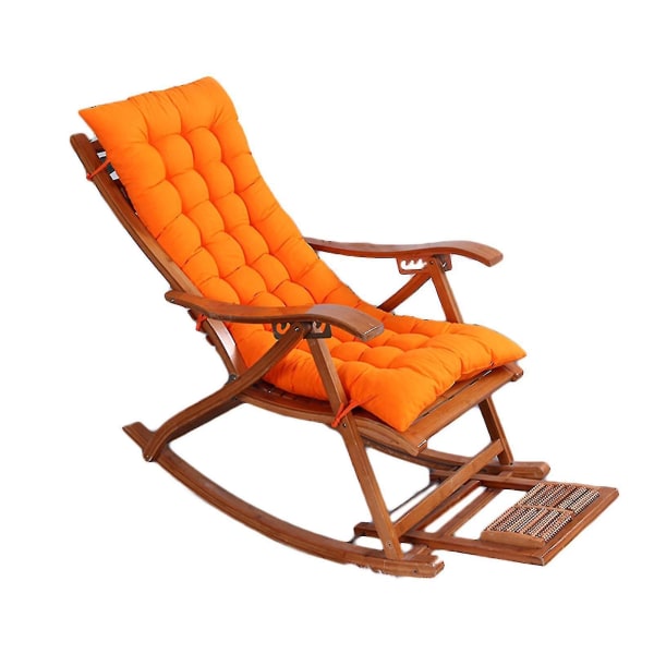 Coussin de chaise longue de remplacement souple, coussin de siège haut avec sangle de Fixation, grand coussin de banc de chaise à bascule pour Orange Orange