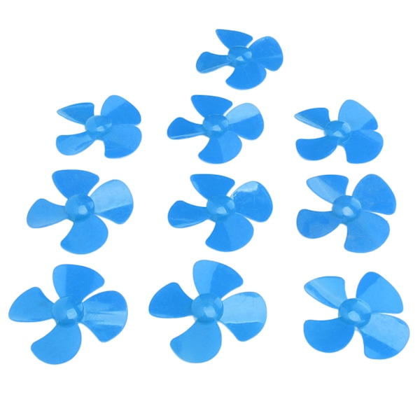 10 stk 80 mm 4-bladet Propeller Plast DIY Roterende Legetøjsmodel Tilbehør med 2 mm Hul XR‑149Blå