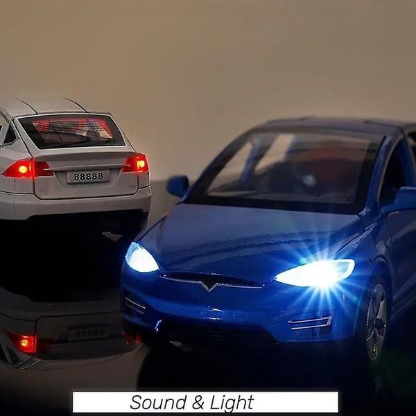 1/32 Tesla Model X 90d SUV Legetøjsbilmodel Trykstøbt Legering Miniatyr Lyd & Lys Træk Tilbage 1:32 Samling Gave Til Dreng Børn TESLA MODEL X[LD] TESLA MODEL X White
