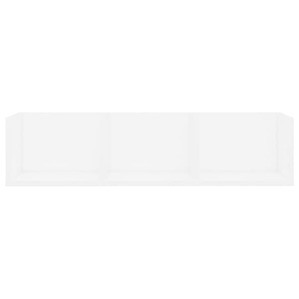 CD-hylle hvit 75x18x18 cm konstruert tre
