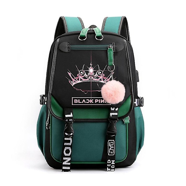Blackpink Laptop Ryggsekk med USB-Ladingspورت - Stil 3