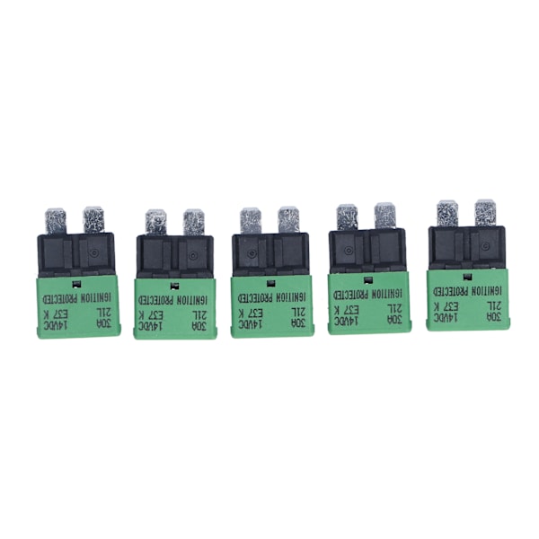 5 stk automatisk reset sikring 30A 14V DC ATC/ATO strømbryder til RV Caravan Marine Båd Stereo Forstærker