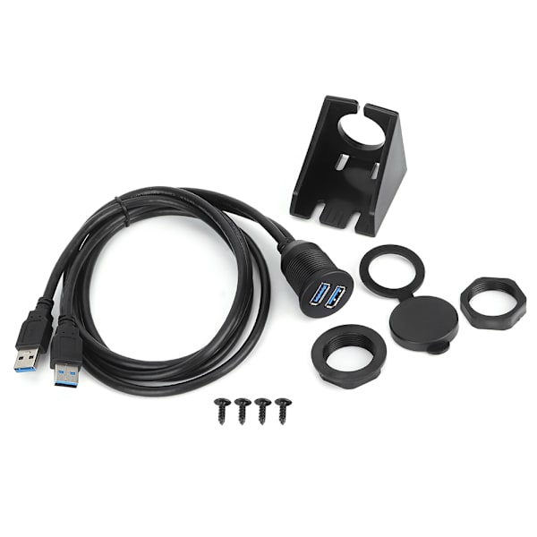Dual USB3.0 Data Cable Dashboard Flush Panel Extension Line Waterproof 1 Meter/39.4 Inches