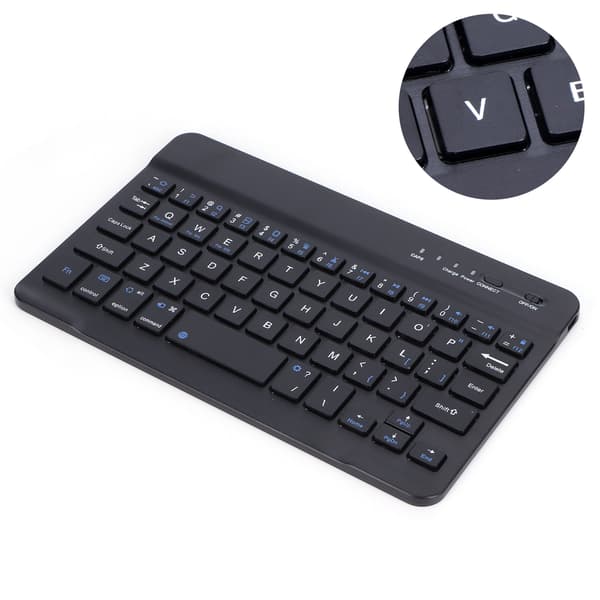 Mini Bluetooth Tastatur Sort Mini 7-Tommer Bærbar 59-Tasters Computertilbehør HB030B