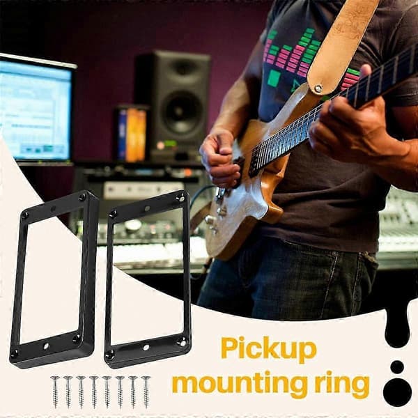 2-pack svarta välvda Humbucker pickup monteringsringar kompatibla med elgitarrramar Black