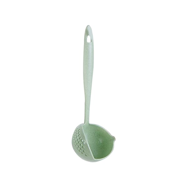 Long Handle Colander 2 in 1 Kitchen Anti Scalding Long Handle Round Filter Colander Spoon Tableware Green