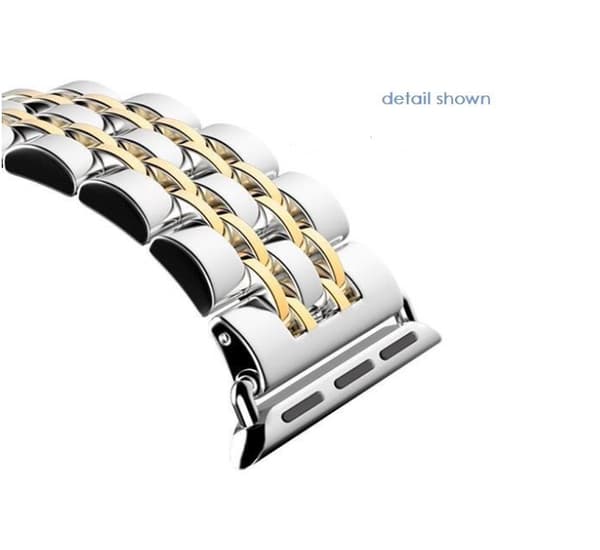 Kompatibel med Apple Watch 4 - 40mm - Eksklusiv Stilren stållænke Silver silver