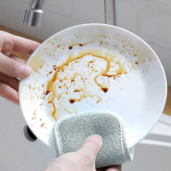Vaskbar opvaskesvamp Antibakteriel mikrofiberskrubbesvamp-9