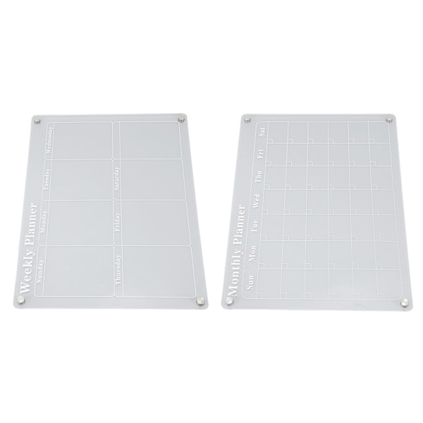 15,7 X 11,8 tommers Magnetisk Tørrmarkørkalender Akryl Klar Planleggingsbrett For Kjøleskap Ukentlig Brett + Månedlig Brett