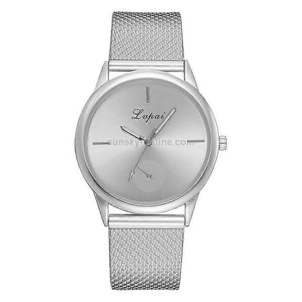 lvpai Enkel Damklocka med Quartz Mesh-rem Silver