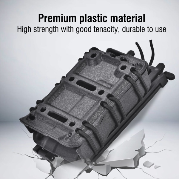 Plast Magasinholder Sæt Holster til Molle System Vest Udendørs Jagt Camping (sort)