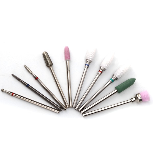 10 st Nagelborrset Manikyr Pedikyr Nagelpolering Slipmaskin TillbehörBH-01