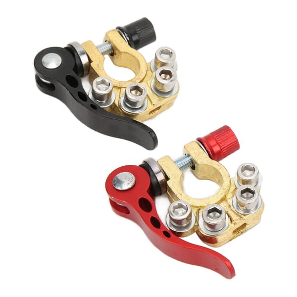 2 stk Batteripoler Top Post Connector Hurtigudløsning Multihul Messing Kabelklemme