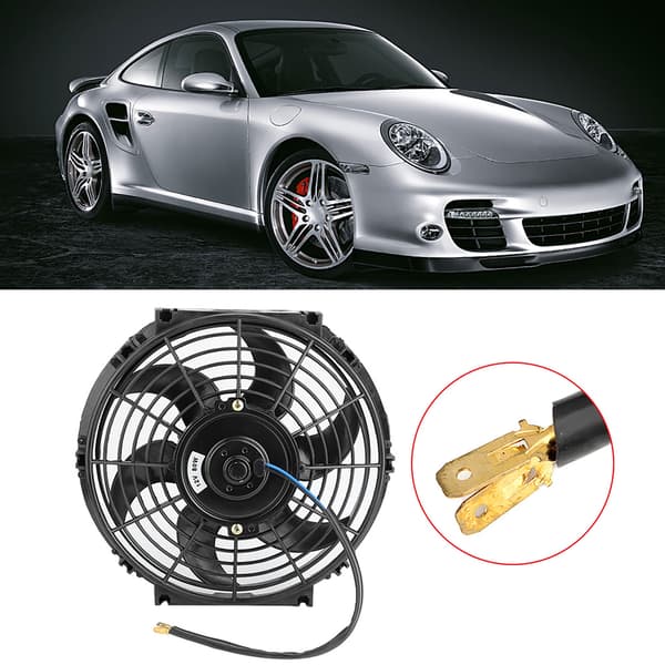 10-tommer elektrisk køler Slim Fan Push/Pull 12V med monteringstilbehør