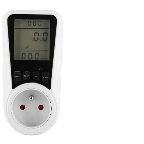 LCD Ström Spänning Strömmätare Plugg Elanvändning Monitor AC 180-250V EU FR