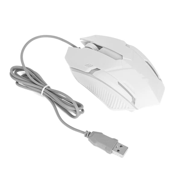 Ergonomisk bakgrunnsbelyst USB-mus for Macbook, Laptop, PC - Hvit