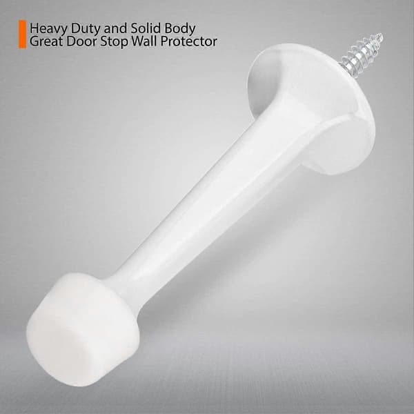 SDIGV 2-pack solida, styva dörrstopp - Kraftiga, tåliga dörrstoppar väggskydd med mjuka gummispetsar, satin nickel White*16