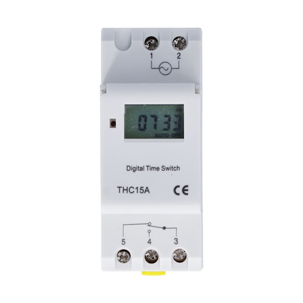 THC15A Programmerbar timerstyrskena typ LCD-tidsreläbrytare för gatlykta neonljus DC 24V