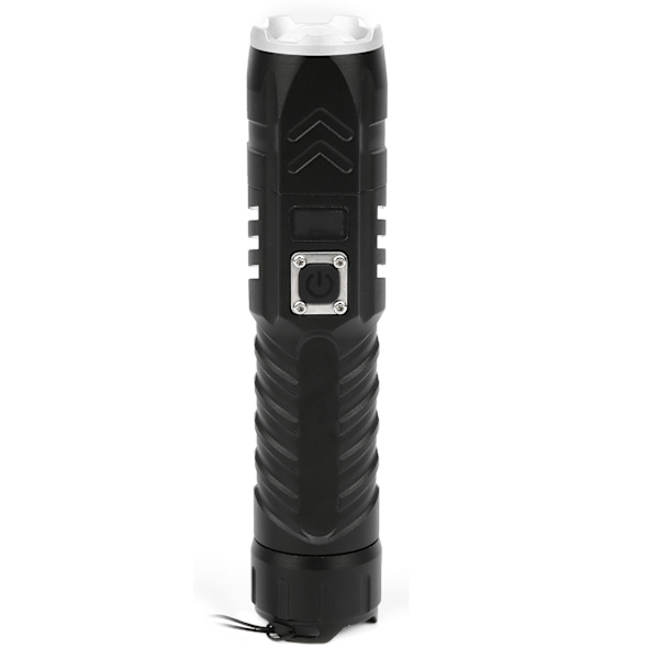 Ultraljusbar utomhusficklampa Zoombar Fokuserande USB Uppladdningsbar Smart Power Display