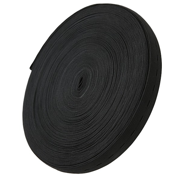 Elastiskt Band Bredd 2cm Stickad Spole Perukband för Sömnad Kläder Byxor Bälten Peruker DIY Hantverk Svart